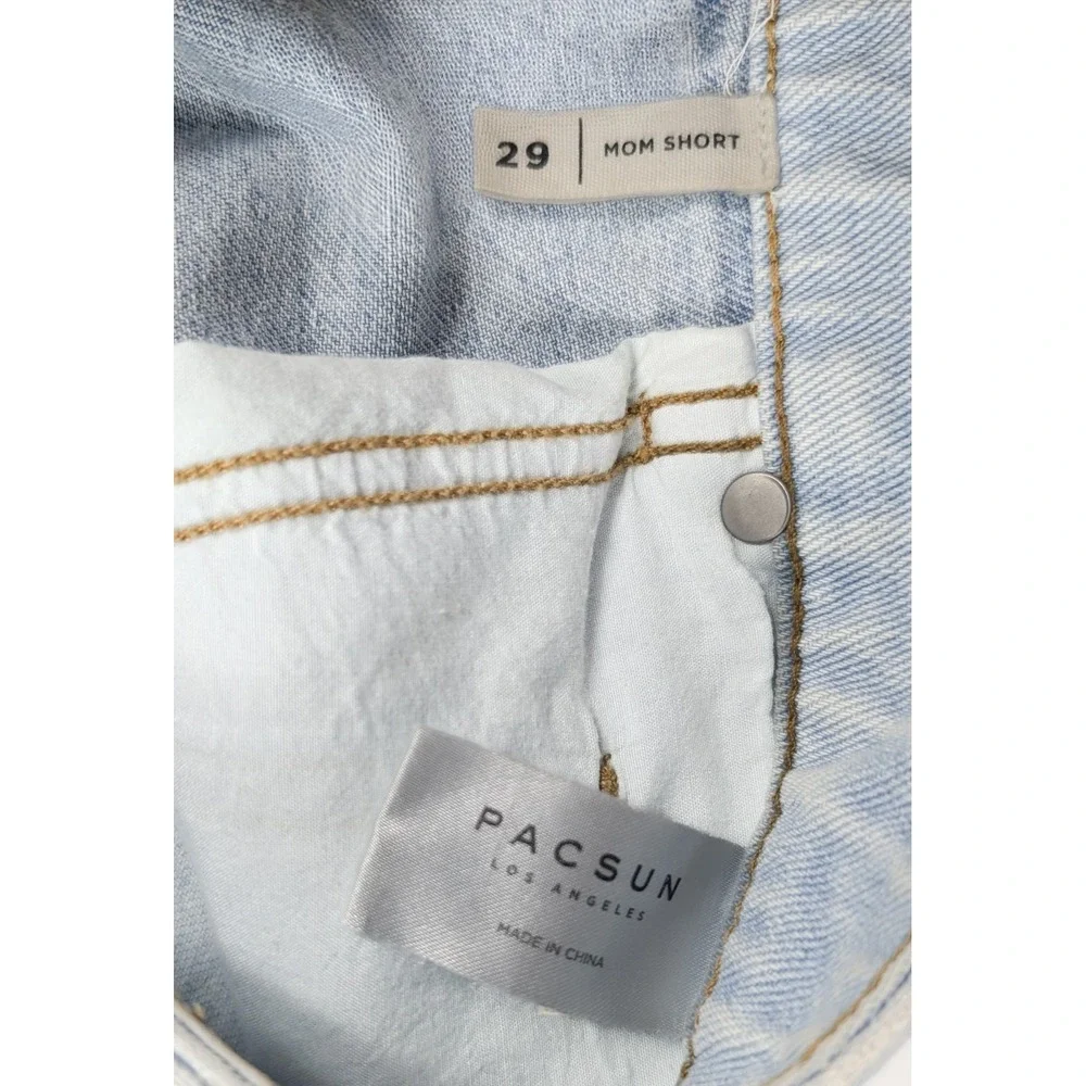 Pacsun Blue White Color Block Denim Rolled Cuff Mom Shorts‎ Women's Size 29